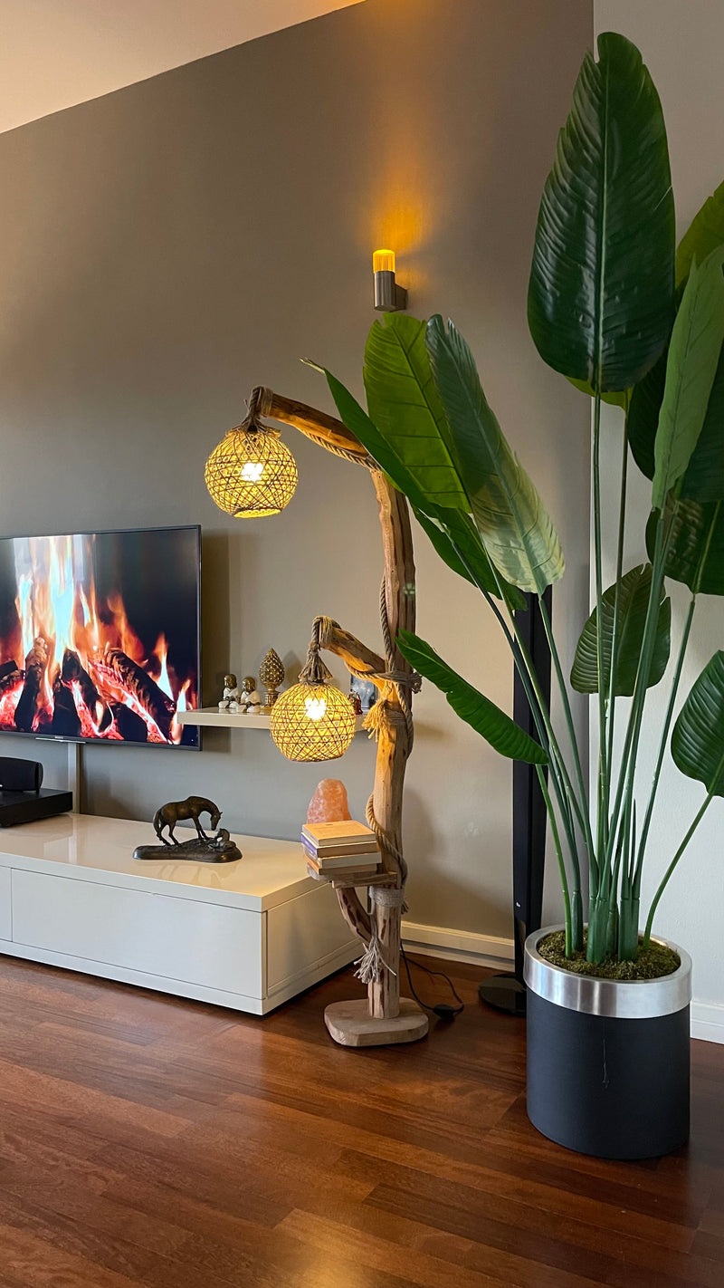 Dubbele Pijnboom Vloerlamp