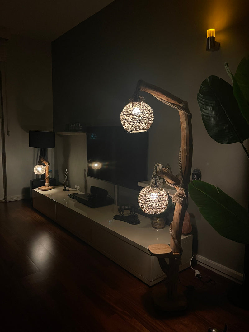 Dubbele Pijnboom Vloerlamp