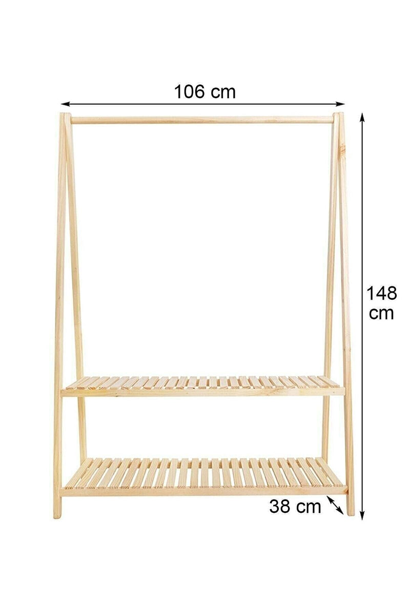 Double T Concept® Flora Clothing Rack Rustic